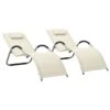 Chaises Longues Textilène 2 Pcs Crème Et Gris
