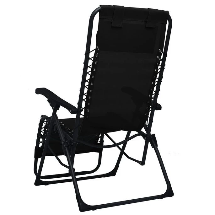 Chaises Pliables De Terrasse 2 Pcs Noir Textilène – Image 4