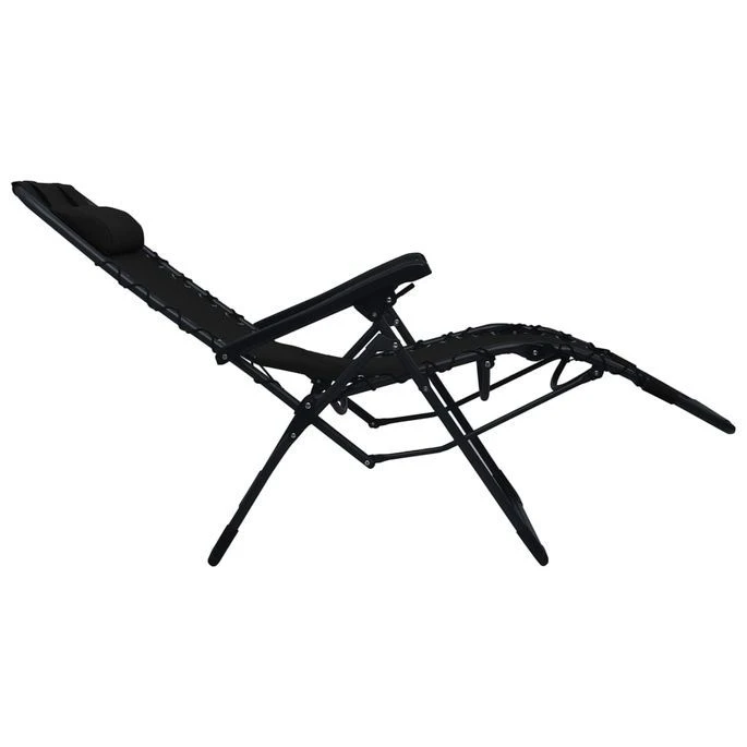 Chaises Pliables De Terrasse 2 Pcs Noir Textilène – Image 6