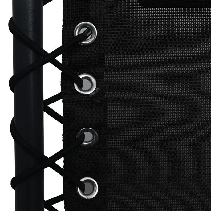 Chaises Pliables De Terrasse 2 Pcs Noir Textilène – Image 8