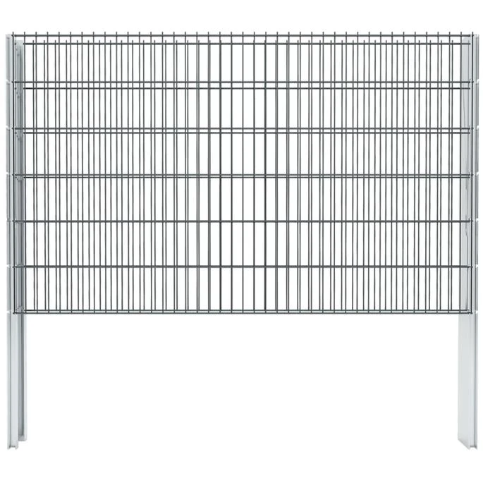 Clôture à Gabion 2D Acier Galvanisé 2,008x1,23 M 20m Total Gris – Image 2