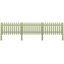 Clôture à Piquets Bois De Pin Imprégné 5,1 M 150 Cm 6/9 Cm