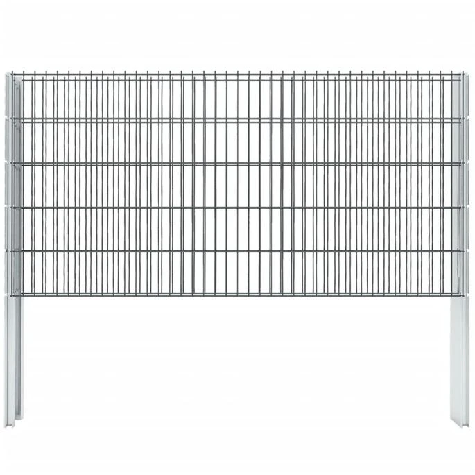 Clôture De Gabion 2D Acier Galvanisé 2,008x1,03m 4 M Total Gris – Image 2