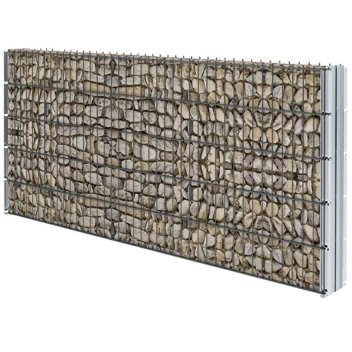Clôture De Gabion 2D Acier Galvanisé 2,008x1,03m 4 M Total Gris – Image 3
