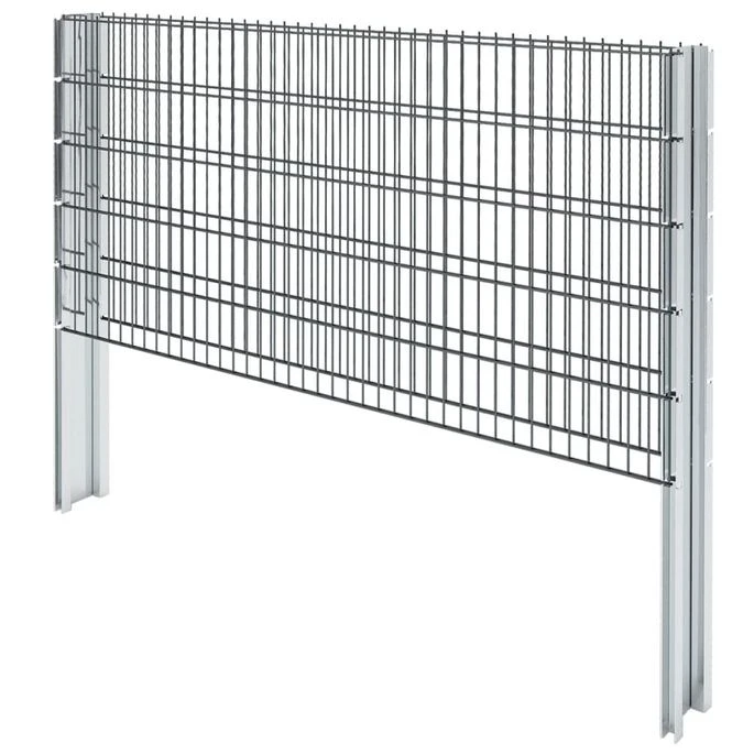 Clôture De Gabion 2D Acier Galvanisé 2,008x1,03m 4 M Total Gris – Image 6