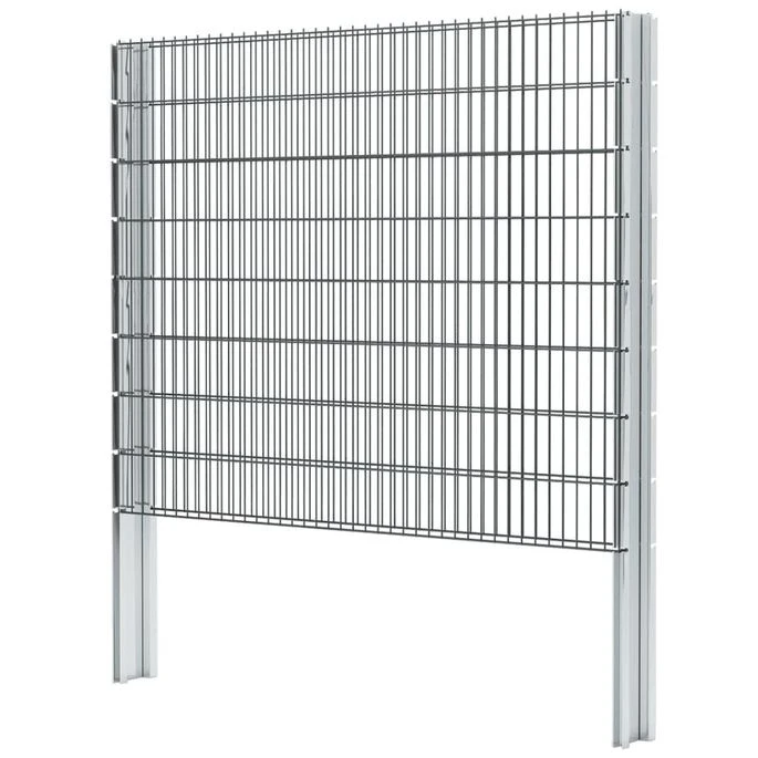 Clôture De Gabion 2D Acier Galvanisé 2,008x1,63m 2 M Total Gris – Image 5