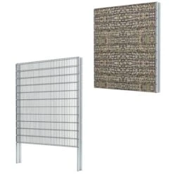 Clôture De Gabion 2D Acier Galvanisé 2,008x2,23m 8 M Total Gris