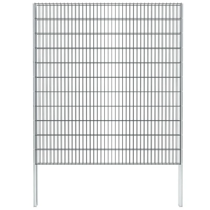 Clôture De Gabion 2D Acier Galvanisé 2,008x2,23m 8 M Total Gris – Image 2