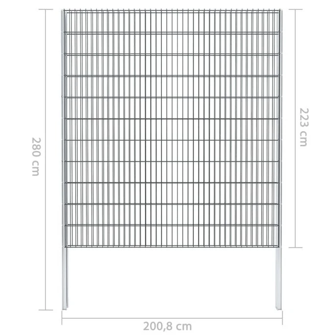 Clôture De Gabion 2D Acier Galvanisé 2,008x2,23m 8 M Total Gris – Image 12