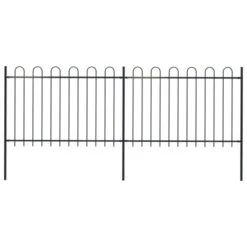 Clôture De Jardin Avec Dessus En Cerceau Acier 3,4 X 1,2 M Noir