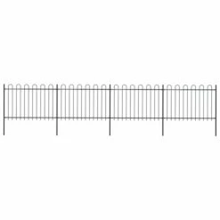 Clôture De Jardin Avec Dessus En Cerceau Acier 6,8 X 1,2 M Noir