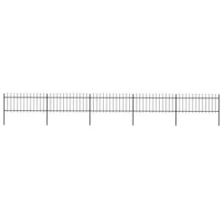 Clôture De Jardin Avec Dessus En Lance Acier 8,5x0,8 M Noir