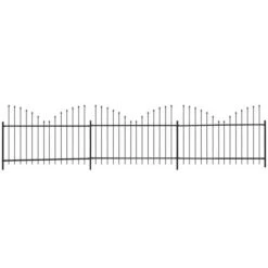 Clôture De Jardin Dessus Lance Inversé Acier (1,25-1,5)x6m Noir