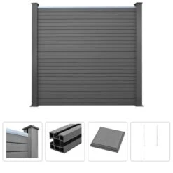 Clôture De Jardin WPC 183x187 Cm Gris