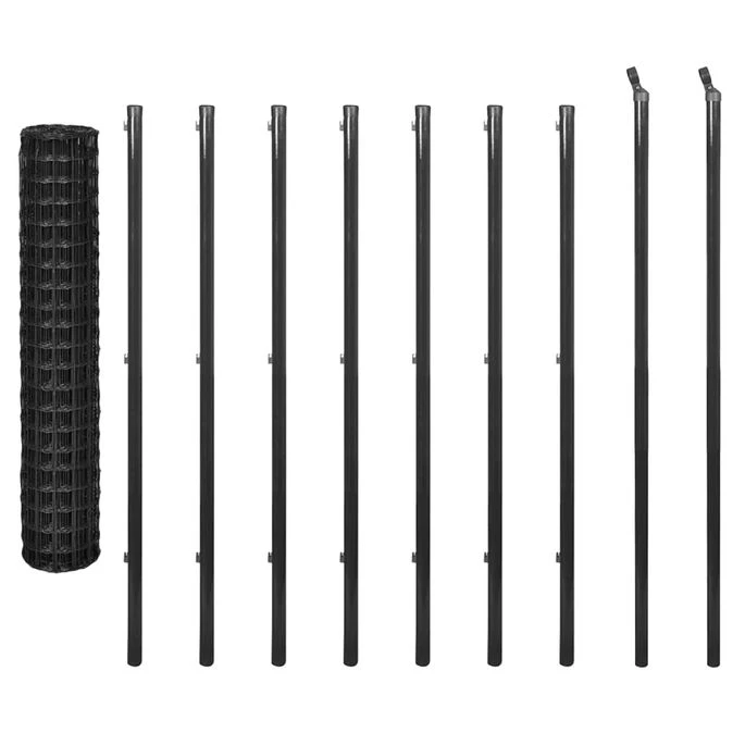 Clôture Euro Acier 10 X 1,5 M Gris 4 – Image 2