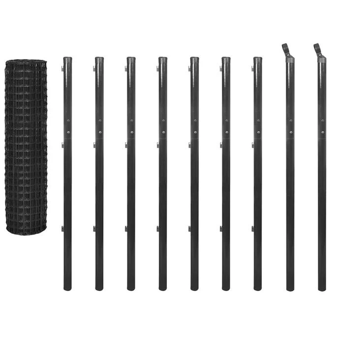 Clôture Euro Acier 10 X 1,7 M Gris 2 – Image 2