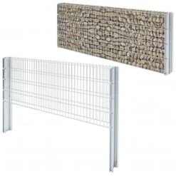 Clôture Gabion 2D Acier Galvanisé 2,008x0,83m 10m Total Argenté