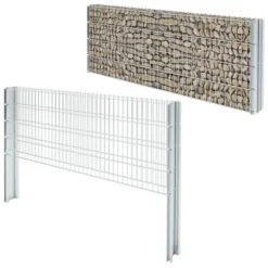 Clôture Gabion 2D Acier Galvanisé 2,008x0,83m 20m Total Argenté