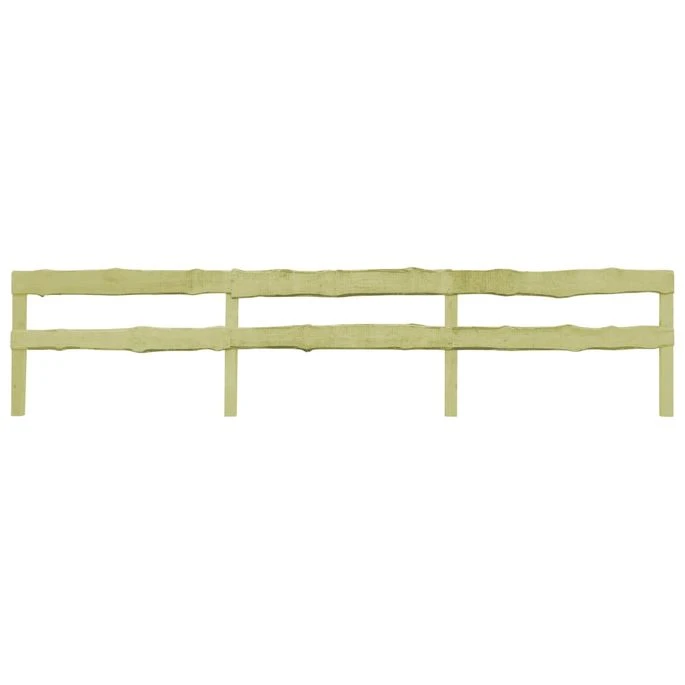 Clôtures De Jardin à 2 Rails 5 Pcs Pin Imprégné 510x60 Cm