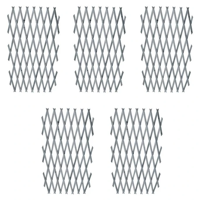 Clôtures En Treillis 5 Pcs Bois De Sapin Massif 180x90 Cm Gris