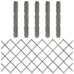 Clôtures En Treillis 5 Pcs Gris Bois De Sapin Massif 180x80 Cm