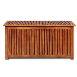 Coffre De Rangement Acacia Massif Foncé Huilé Siori 117 Cm