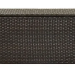 Coffre De Rangement Jardin Résine Tressée Marron Zamen 100 Cm
