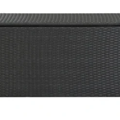 Coffre De Rangement Jardin Résine Tressée Noire Zamen 100 Cm