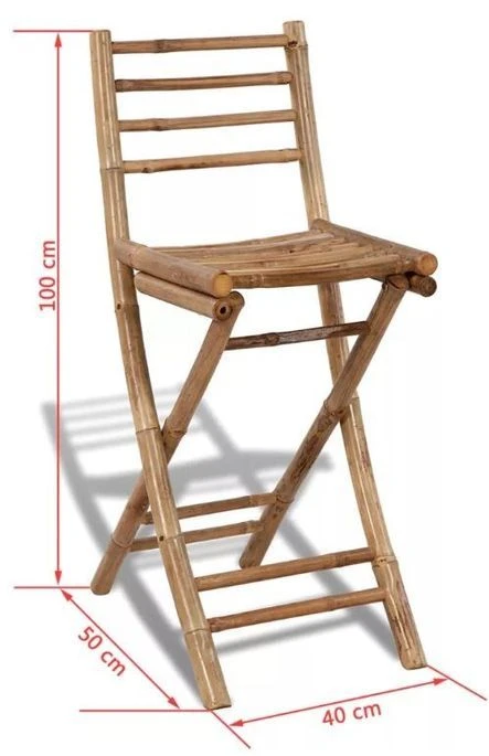 Comptoir De Bar Et 2 Tabourets Bambou Clair Kyca – Image 7