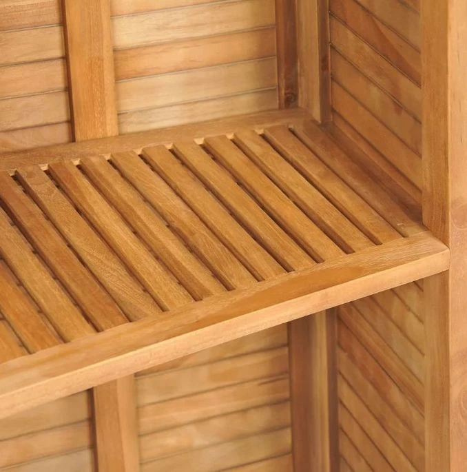 Comptoir De Bar Et 4 Chaises Hautes Teck Massif Clair Aqual – Image 3