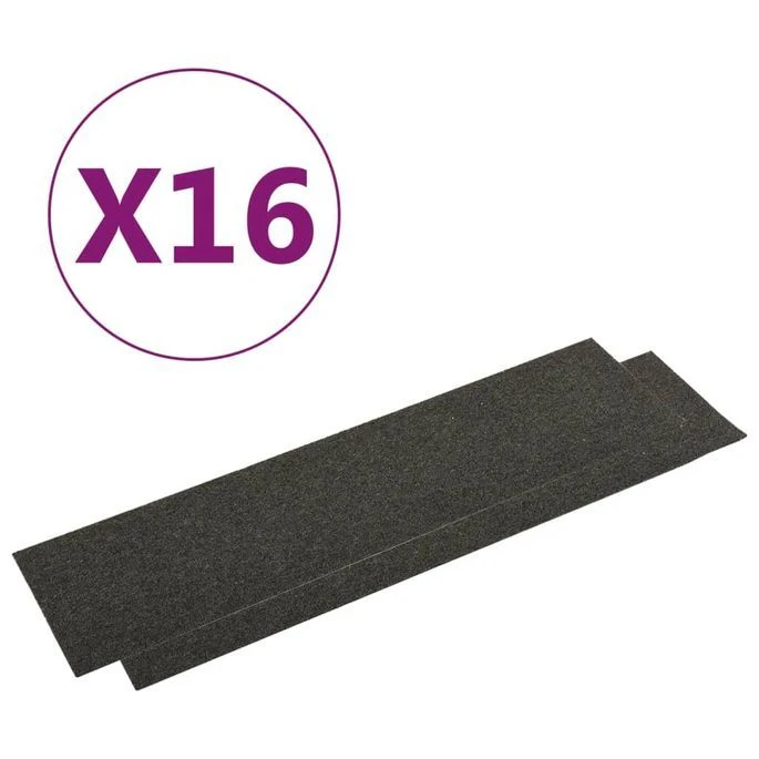 Dalles De Tapis De Sol 16 Pcs 4 M² 25x100 Cm Anthracite – Image 2