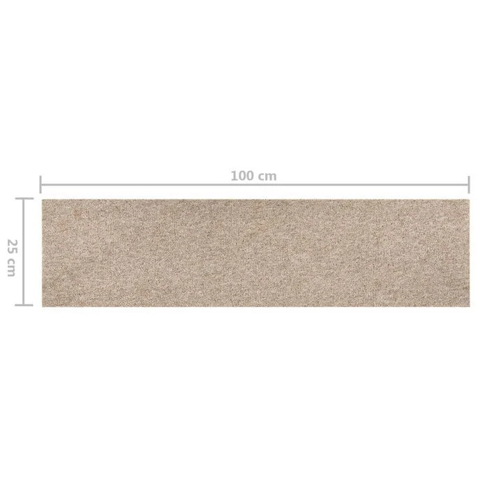 Dalles De Tapis De Sol 16 Pcs 4 M² 25x100 Cm Beige Clair – Image 9