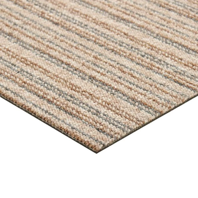 Dalles De Tapis De Sol 20 Pcs 5 M² 50x50 Cm Beige Rayé – Image 6