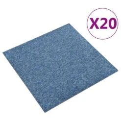 Dalles De Tapis De Sol 20 Pcs 5 M² 50x50 Cm Bleu