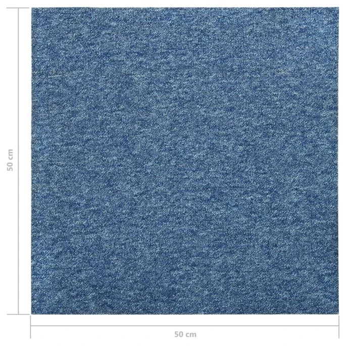 Dalles De Tapis De Sol 20 Pcs 5 M² 50x50 Cm Bleu – Image 7