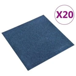 Dalles De Tapis De Sol 20 Pcs 5 M² 50x50 Cm Bleu Foncé
