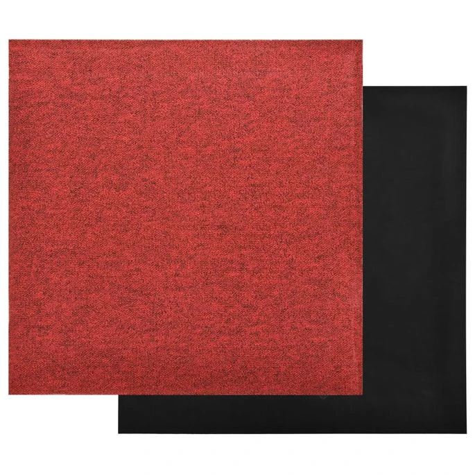 Dalles De Tapis De Sol 20 Pcs 5 M² 50x50 Cm Rouge – Image 4