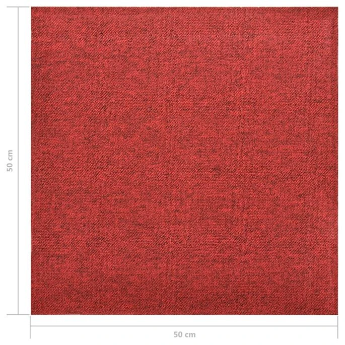 Dalles De Tapis De Sol 20 Pcs 5 M² 50x50 Cm Rouge – Image 7