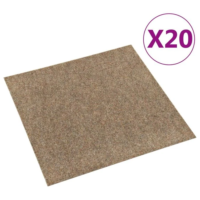 Dalles De Tapis De Sol 20 Pcs 5 M² Beige