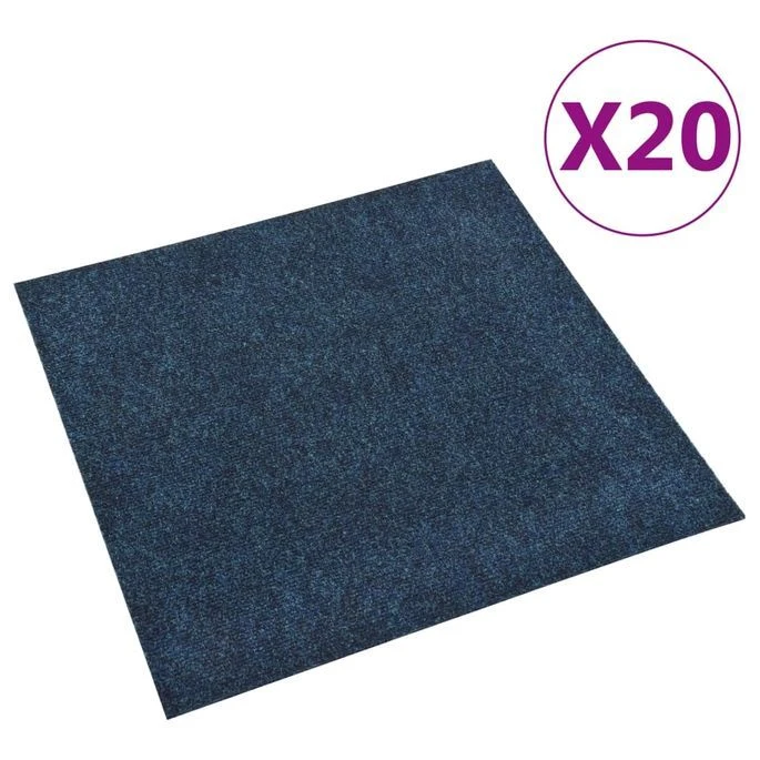 Dalles De Tapis De Sol 20 Pcs 5 M² Bleu Marine