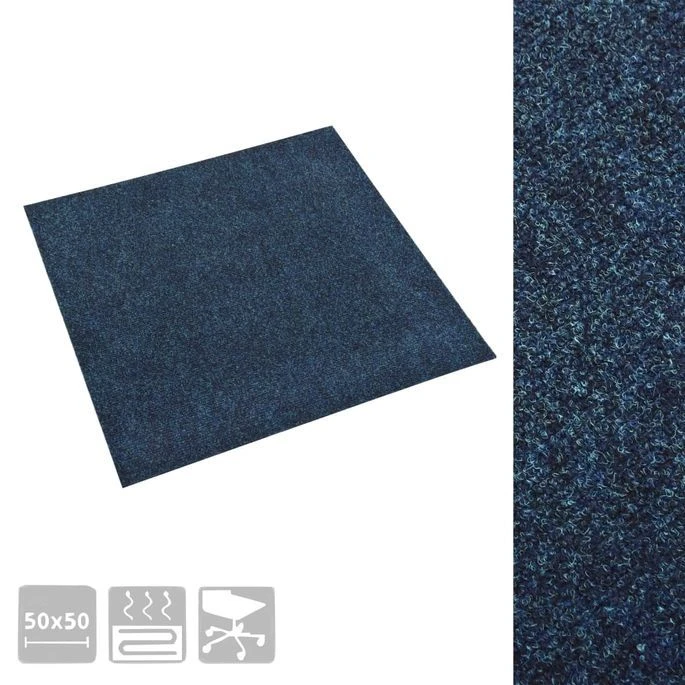 Dalles De Tapis De Sol 20 Pcs 5 M² Bleu Marine – Image 3