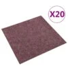 Dalles De Tapis De Sol 20 Pcs 5 M² Rouge Foncé