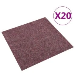 Dalles De Tapis De Sol 20 Pcs 5 M² Rouge Foncé