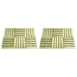 Dalles De Terrasse 12 Pcs 50x50 Cm Bois Vert