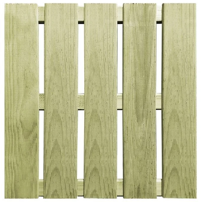 Dalles De Terrasse 12 Pcs 50x50 Cm Bois Vert – Image 3