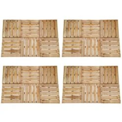 Dalles De Terrasse 24 Pcs 50x50 Cm Bois Marron