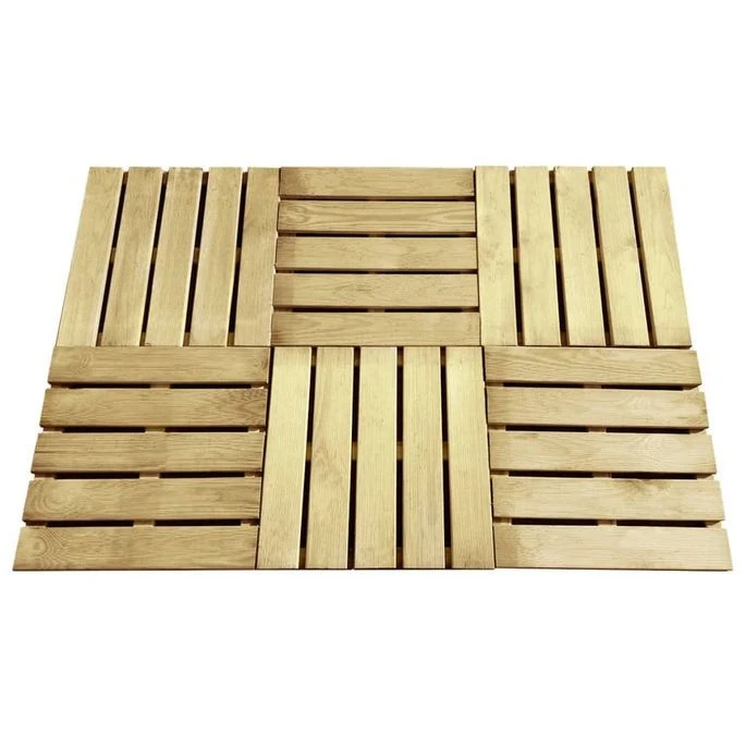 Dalles De Terrasse 6 Pcs 50x50 Cm Bois Vert