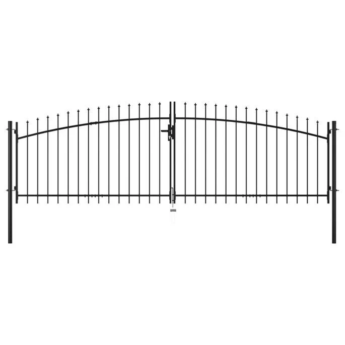 Double Portail Avec Haut Sous Forme De Lance 400 X 175 Cm 2