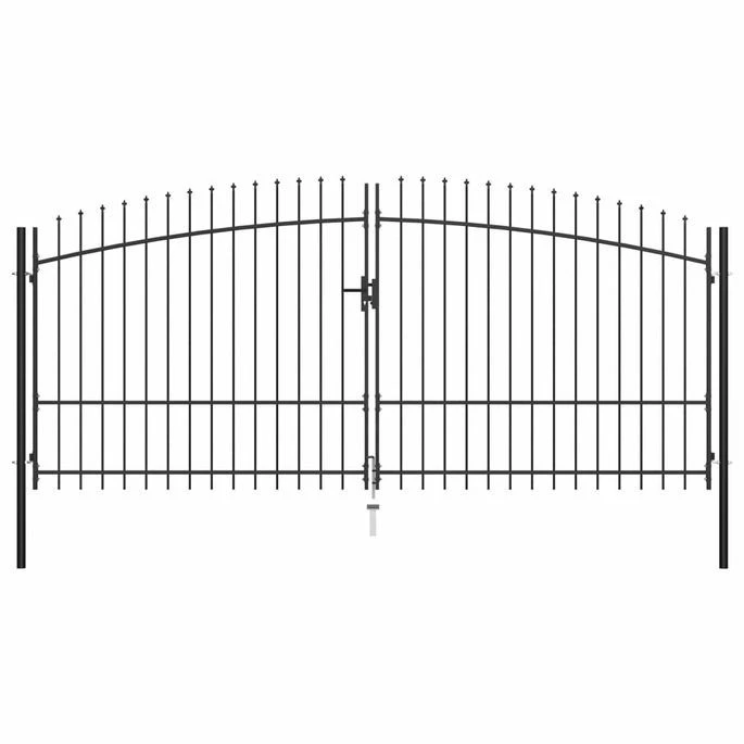 Double Portail Avec Haut Sous Forme De Lance 400 X 225 Cm 2