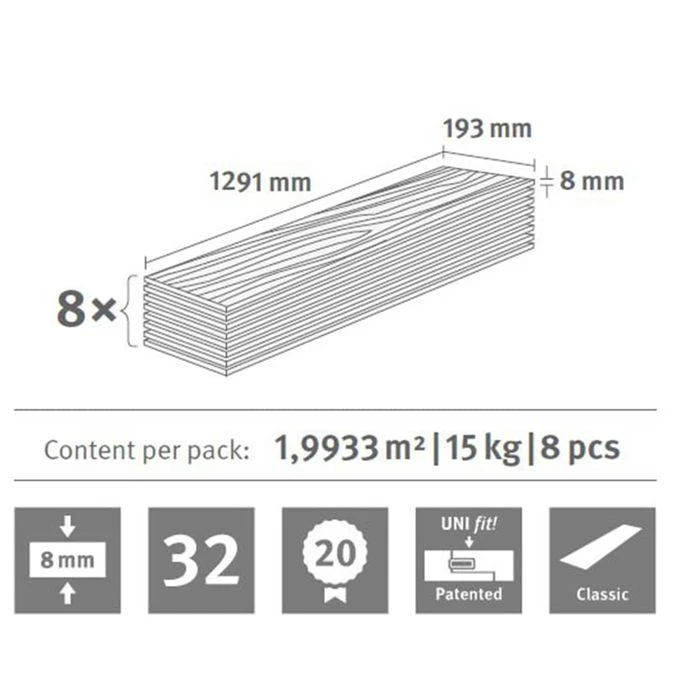 Egger Planches De Plancher Stratifié 29,85 M² 8 Mm Oak Trilogy Natural – Image 7